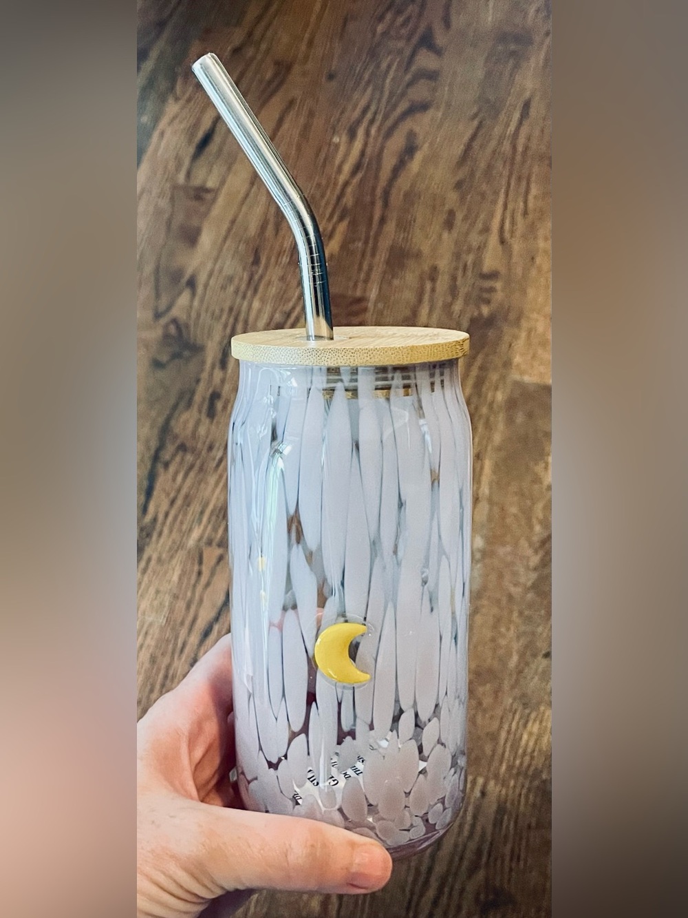 NWT Anthropologie The Mystic Confetti Icon Juice Glass Tumbler with Lid Moon